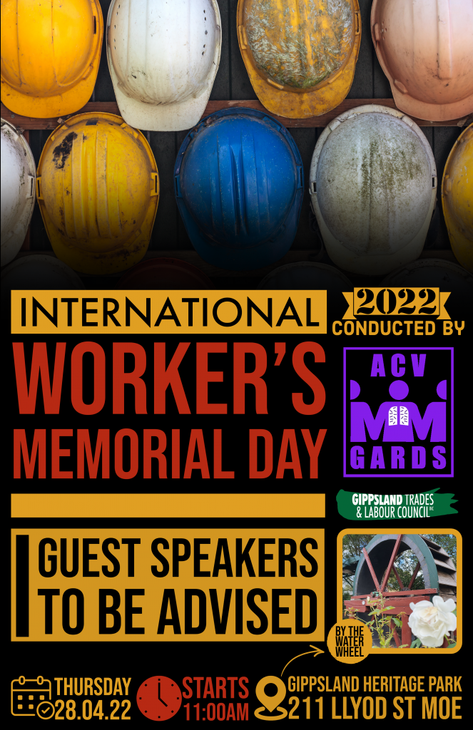 International Workers Memorial Day April 28th 2022 GARDS