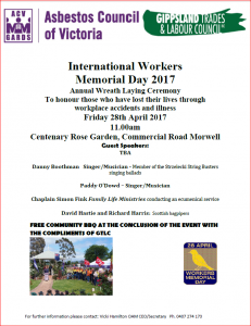 INTERNATIONAL WORKERS MEMORIAL DAY 2017