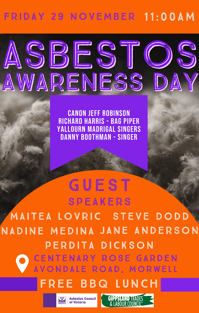 Asbestos Awareness Day 2019 poster - Morwell