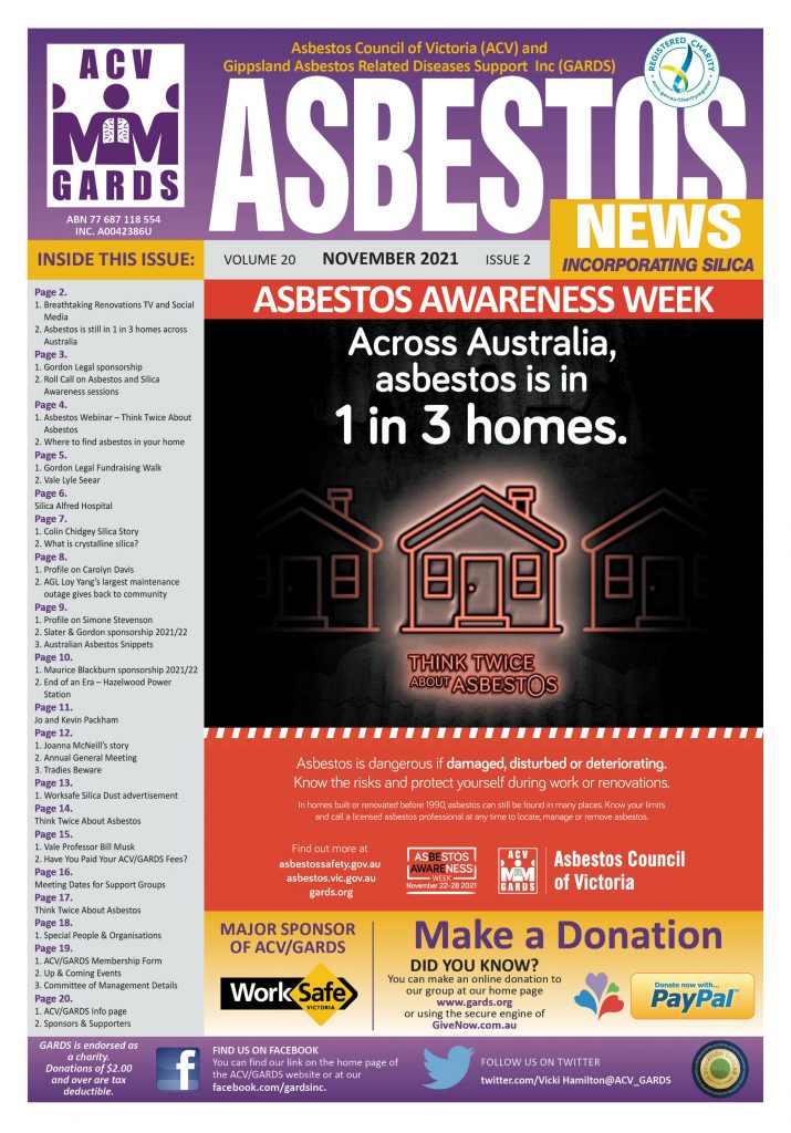 Front page of GARDS November 2021 newsletter